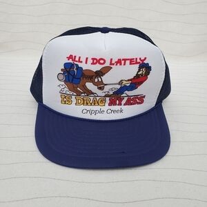 Vintage Showboat "All I Do lately Is Drag My Ass" Mesh Trucker Snapback Hat Cap